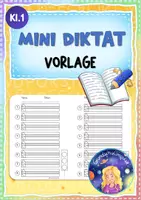 Vorschau - Test - FREEBIE: Mini-Diktat Vorlage (Klasse 1) - Deckblatt
