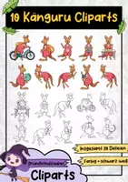 Vorschau - selbst erstellte Cliparts/Grafiken - Känguru Clipart Set - Känguru Illustration (Tiere Cliparts) - Deckblatt