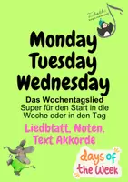 Vorschau - Arbeitsblätter - Monday, Tuesday, Wedenesday - Das Wochentagslied - Deckblatt