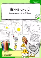 Vorschau - Arbeitsblätter - Henne und Ei - Klasse 1 - Tafelmaterial, Arbeitsblätter - differenziert - Deckblatt