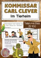 Vorschau - Arbeitsblätter - Teilen mit Rest Rechenabenteuer Kommissar Carl Clever - Deckblatt