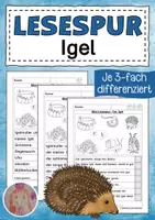 Vorschau - Arbeitsblätter - Lesespur Igel - Deckblatt