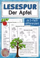 Vorschau - Arbeitsblätter - Lesespur Apfel - Deckblatt