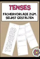 Vorschau - Arbeitsblätter - TENSES Fächervorlage (zum SELBST GESTALTEN UND AUSFÜLLEN) - Deckblatt
