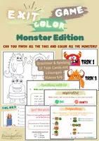 Vorschau - Arbeitsblätter - Grammar & Spelling Exit Coloring Game (Class 5 & 6) - MONSTER EDITION - Deckblatt