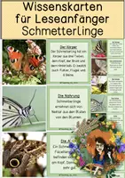 Vorschau - Text - Schmetterling - Wissenskarten für Leseanfänger -Silbenschrift - Deckblatt