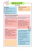 Vorschau - Merkblätter - Merkblatt zu Gedichte - Deckblatt