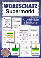 Vorschau - Arbeitsblätter - Wortschatz: Im Supermarkt - Bildkarten und Arbeitsblätter - Deckblatt