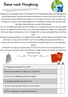 Vorschau - Unterrichtsreihen - Hongkong Leseförderung Lesespiel Textverständnis 4 Klasse Text lesen Klasse 3 Entdecke die Welt - Seite 1
