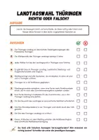 Vorschau - Arbeitsblätter - Quiz: Thüringen Landtagswahl 2024 (Arbeitsblatt inkl. Lösung) - Seite 1
