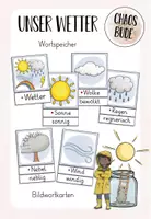 Vorschau - Fördermaterial/Inklusion - Wetter - Bildwortkarten (Wortspeicher/DAZ) - Deckblatt