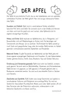Vorschau - Arbeitsblätter - Der Apfel - Sachtext - Fragen - Rätsel - Seite 1