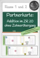 Vorschau - Stationenlernen - Übung zur Addition im Zahlenraum 20 ohne Zehnerübergang: Partnerkontrolle - Deckblatt