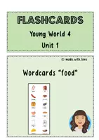 Vorschau - Präsentationen/Tafelbilder - Flashcards/ Wordcards passend zu Young World 4, Unit 1 - Deckblatt