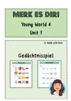 Vorschau - Spiele - Gedächtnisspiel (Merk es dir) passend zu Young World 4, Unit 1 - Deckblatt
