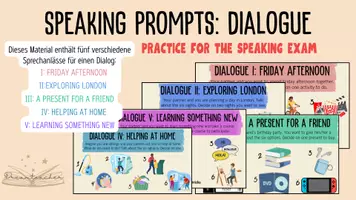 Vorschau - Präsentationen/Tafelbilder - Speaking Exam: Prompts for the Dialogue - Deckblatt