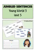 Vorschau - Arbeitsblätter - Jumbled Sentences für Young World 3, Unit 5 - Deckblatt