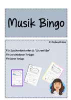 Vorschau - Arbeitsblätter - Musik Bingo für Zwischendrin oder als Lückenfüller - Deckblatt