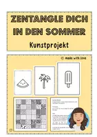 Vorschau - Arbeitsblätter - Zentangle dich in den Sommer - Deckblatt