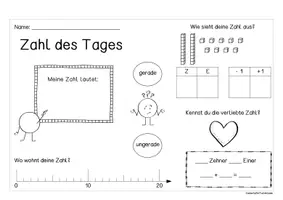 Vorschau - Arbeitsblätter - Zahl des Tages / Zahl der Woche - ZR20 - Deckblatt