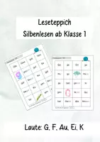 Vorschau - Arbeitsblätter - Leseteppich/Silbenteppich 4 ab Klasse 1- Silbenlesen - Deckblatt