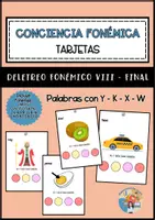 Vista previa - Tarjetas / Manipulativos - Conciencia Fonémica PARTE VIII FINAL Y-K-X-W - Portada