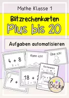 Vorschau - Aufgabenkarten - Rechenkarten Addition bis 20 (Blitzrechenkarten) - Deckblatt