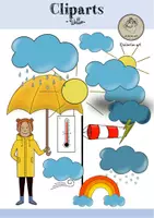 Vorschau - selbst erstellte Cliparts/Grafiken - Cliparts Wetter Regenschirm Regen Wolke Schnee Sonne Regenbogen - Deckblatt