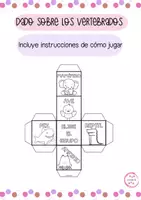 Vista previa - Manualidades / Dibujos para colorear - DADO SOBRE LOS GRUPOS DE ANIMALES VERTEBRADOS - Portada