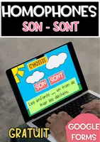 Vorschau - Spiele - GOOGLE FORMS Gratuit French Homophones SON SONT - Deckblatt