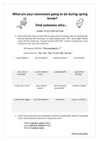 Vorschau - Arbeitsblätter - going to-future - Spring Break - Find someone who... - Seite 2