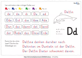 Vorschau - Arbeitsblätter - Erstes Lesen - Silben lesen und ausmalen - Seite 3