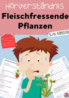 Vorschau - Arbeitsblätter - Klassenarbeit Hörverstehen Fleischfressende Pflanzen 5./6. Klasse - Deckblatt