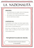 Vorschau - Arbeitsblätter - LA NAZIONALITÀ - Arbeitsblatt - Seite 1