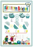 Vorschau - Arbeitsblätter - Kürzen von Brüchen: Arbeitsblätter und Lösungsblätter - Deckblatt