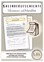 Vorschau - Arbeitsblätter - Kalendergeschichte - Informations- und Arbeitsblatt - Deckblatt