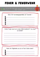 Vorschau - Arbeitsblätter - Feuerwehr: kleines Arbeitsblatt Feuer - Deckblatt