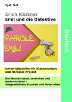 Vorschau - Unterrichtsreihen - Emil und die Detektive - Unterrichtsreihe mit Klassenarbeit - Erich Kästner - Hörspiel - Deckblatt