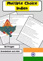 Vorschau - Arbeitsblätter - 20 multiple-choice questions about India (in Englisch) - Deckblatt