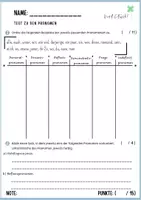 Vorschau - Test - Test zu den Pronomenarten - Deckblatt