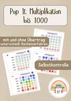 Vorschau - Spiele - Pop It / Plopper - Multiplikation bis 1000 Mathematik - Deckblatt