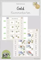 Vorschau - Aufgabenkarten - Klammerkarten Geld (ZR 20 und ZR 100) - Deckblatt