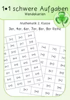 Vorschau - Aufgabenkarten - 1x1 schwere Aufgaben; Wendekarten - Deckblatt