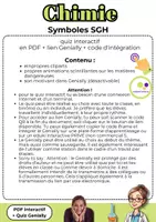 Aperçu - Apprentissages en autonomie - Chimie | Quiz interactif | symboles SGH | Genially + PDF - Page 1
