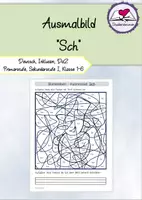Vorschau - Mal- und Bastelvorlagen - Buchstaben-Ausmalbild „Sch“ - Deutsch, DaZ, LRS - Deckblatt
