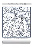 Vorschau - Mal- und Bastelvorlagen - Buchstaben-Ausmalbild „Sch“ - Deutsch, DaZ, LRS - Seite 2