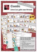 Vorschau - Arbeitsblätter - Comic "Löwe Leo geht zum Strand" (Lesen, Leseverständnis Klasse 1 oder 2) - Deckblatt