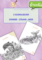 Vorschau - Arbeitsblätter - FREEBIE: 2 Ausmalbilder (Mandala Style) Thema MEER / SOMMER - Deckblatt