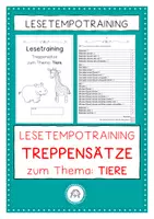 Vorschau - Arbeitsblätter - Lesetempotraining. Treppensätze: Tiere. Blitzlesen - Deckblatt