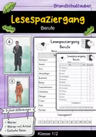 Vorschau - Arbeitsblätter - Lesespaziergang Berufe - Lesen lernen - Deckblatt